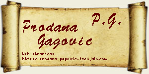 Prodana Gagović vizit kartica